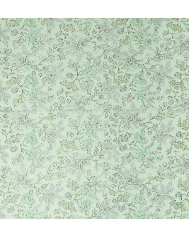 Green Bouquet Premium Cotton Voile Fabric 110cm
