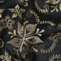 Black Floral Premium Cotton Voile Fabric 110cm