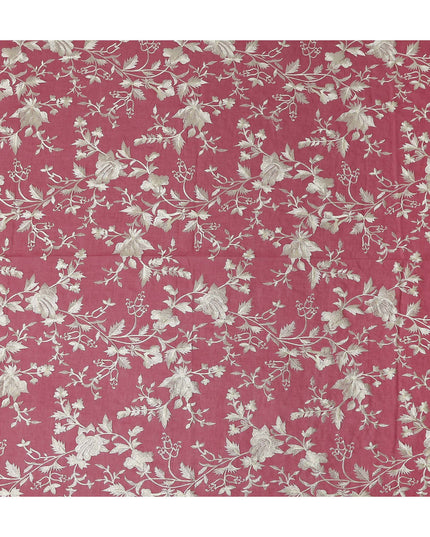 Pink Floral Premium Cotton Voile Fabric 110cm
