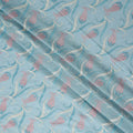 Blue Floral Premium Cotton Voile Fabric 110cm