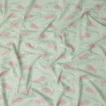 Green Floral Premium Cotton Voile Fabric 110cm