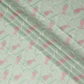 Green Floral Premium Cotton Voile Fabric 110cm