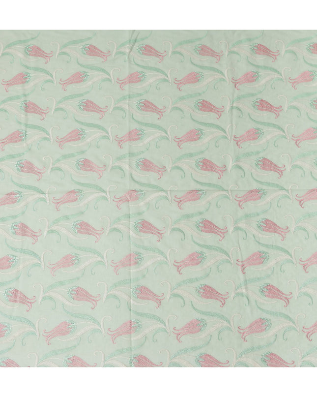 Green Floral Premium Cotton Voile Fabric 110cm