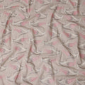 Beige Floral Premium Cotton Voile Fabric 110cm