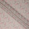 Beige Floral Premium Cotton Voile Fabric 110cm