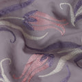 Purple Floral Premium Cotton Voile Fabric 110cm