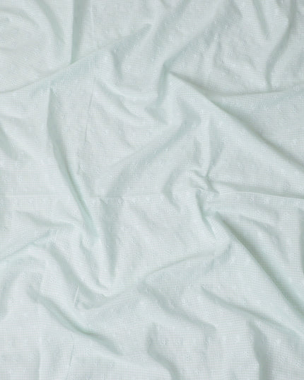 Green Checkered Cotton Voile Fabric 110cm