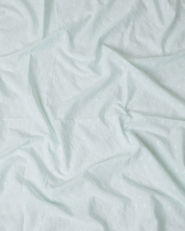 Green Checkered Cotton Voile Fabric 110cm