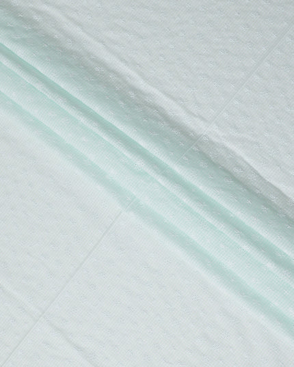 Green Checkered Cotton Voile Fabric 110cm