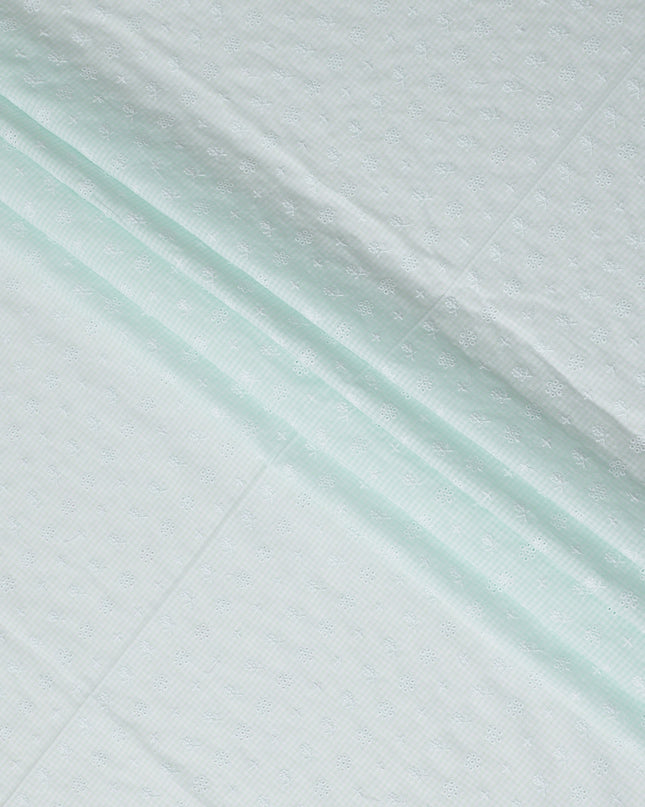 Green Checkered Cotton Voile Fabric 110cm