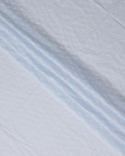 Blue Checkered Cotton Voile Fabric 110cm