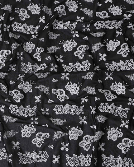 Jet Black Cotton Voile Fabric 110cm | Regal Fabrics