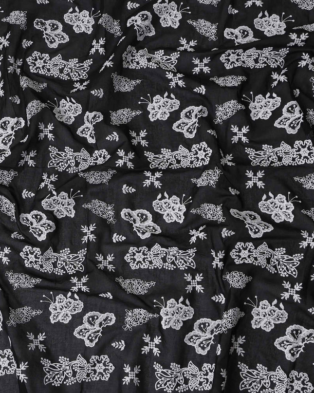 Jet Black Cotton Voile Fabric 110cm | Regal Fabrics