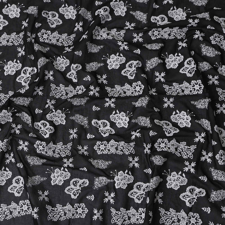 Jet Black Cotton Voile Fabric 110cm | Regal Fabrics