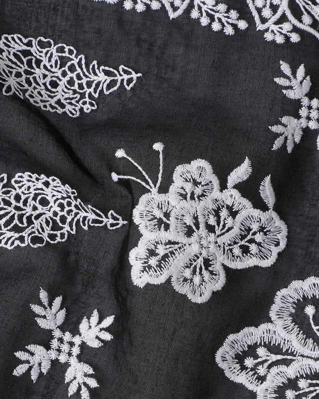 Jet Black Cotton Voile Fabric 110cm | Regal Fabrics