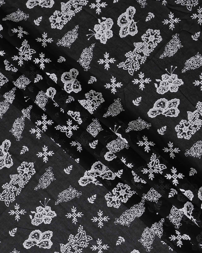 Jet Black Cotton Voile Fabric 110cm | Regal Fabrics