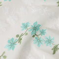 Turquoise Teal Multicolor Embroidered Cotton Voile Fabric 11