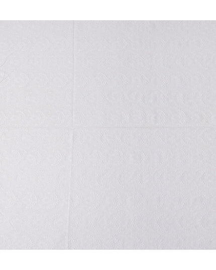 Pearl White Embroidered Cotton Voile Fabric 110cm
