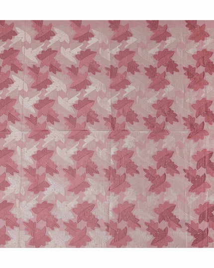 Pink Leaf Premium Cotton Voile Fabric 110cm