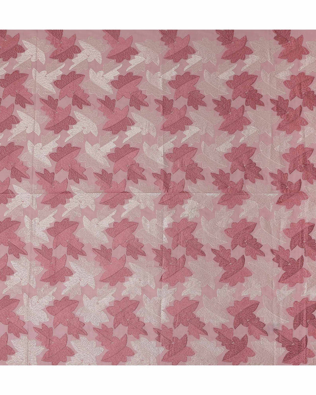 Pink Leaf Premium Cotton Voile Fabric 110cm