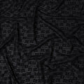 Jet Black Embroidered Cotton Voile Fabric 110cm