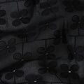 Jet Black Embroidered Cotton Voile Fabric 110cm