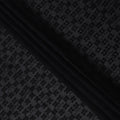 Jet Black Embroidered Cotton Voile Fabric 110cm