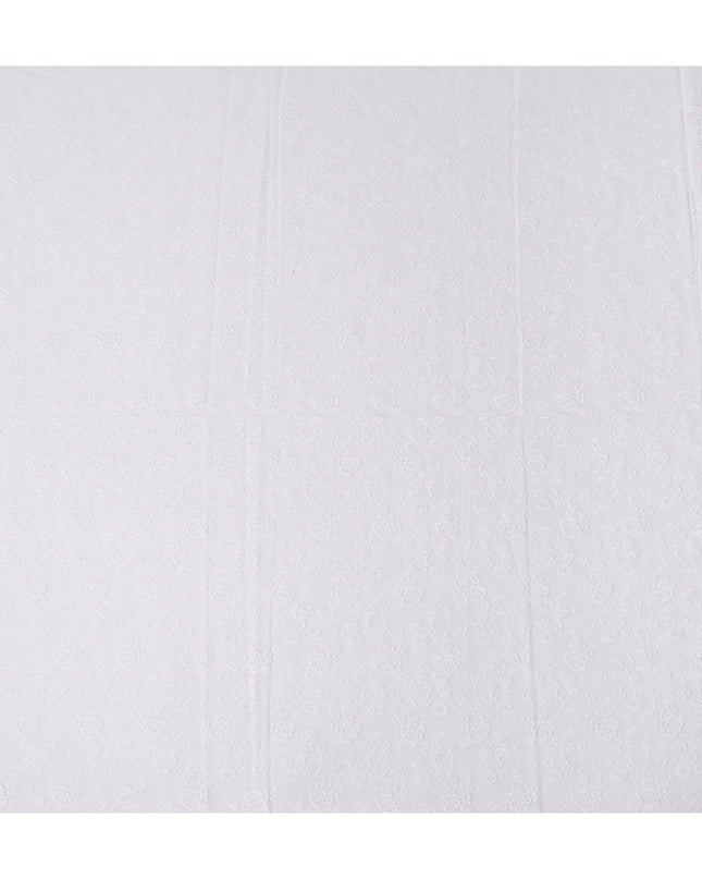 Snow White Embroidered Cotton Voile Fabric 110cm