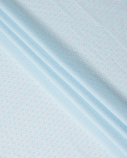 Powder Blue Embroidered Cotton Voile Fabric 110cm