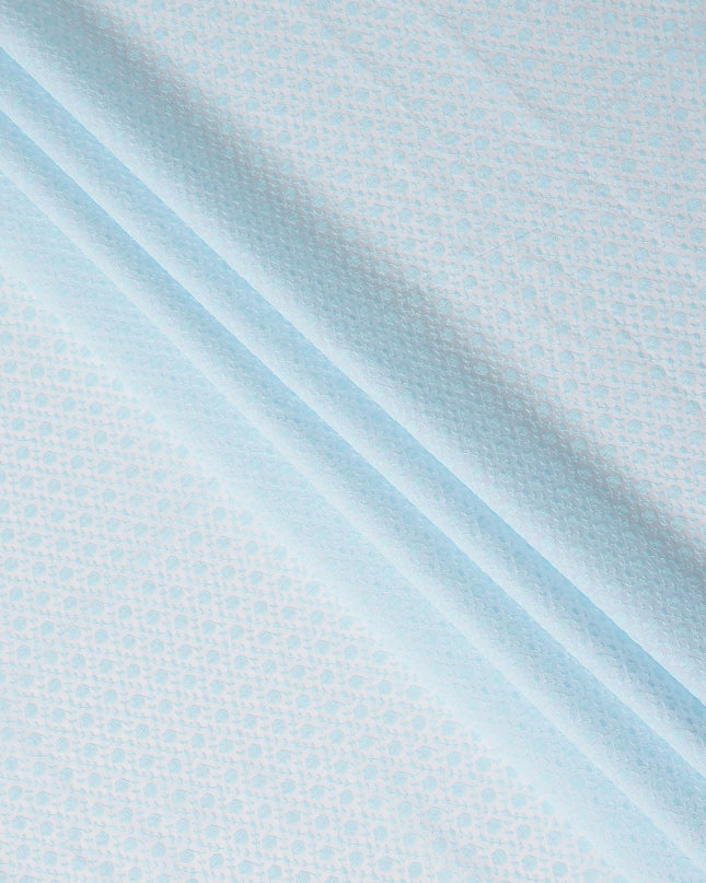 Powder Blue Embroidered Cotton Voile Fabric 110cm