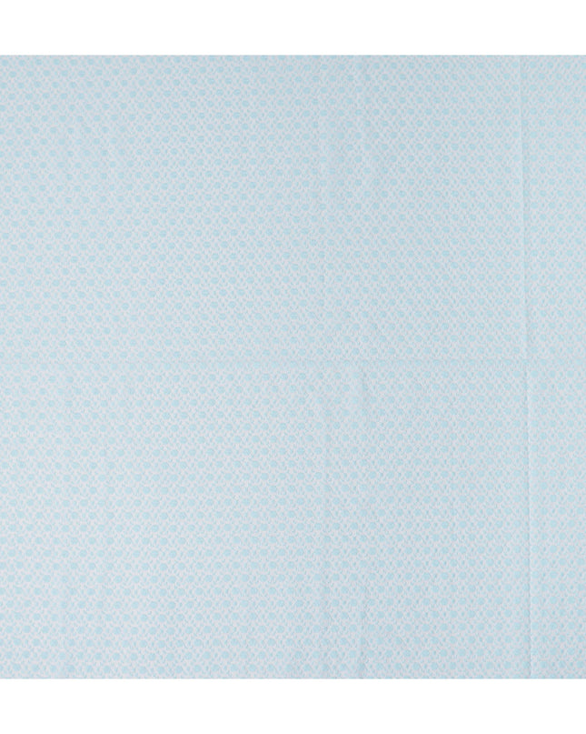 Powder Blue Embroidered Cotton Voile Fabric 110cm