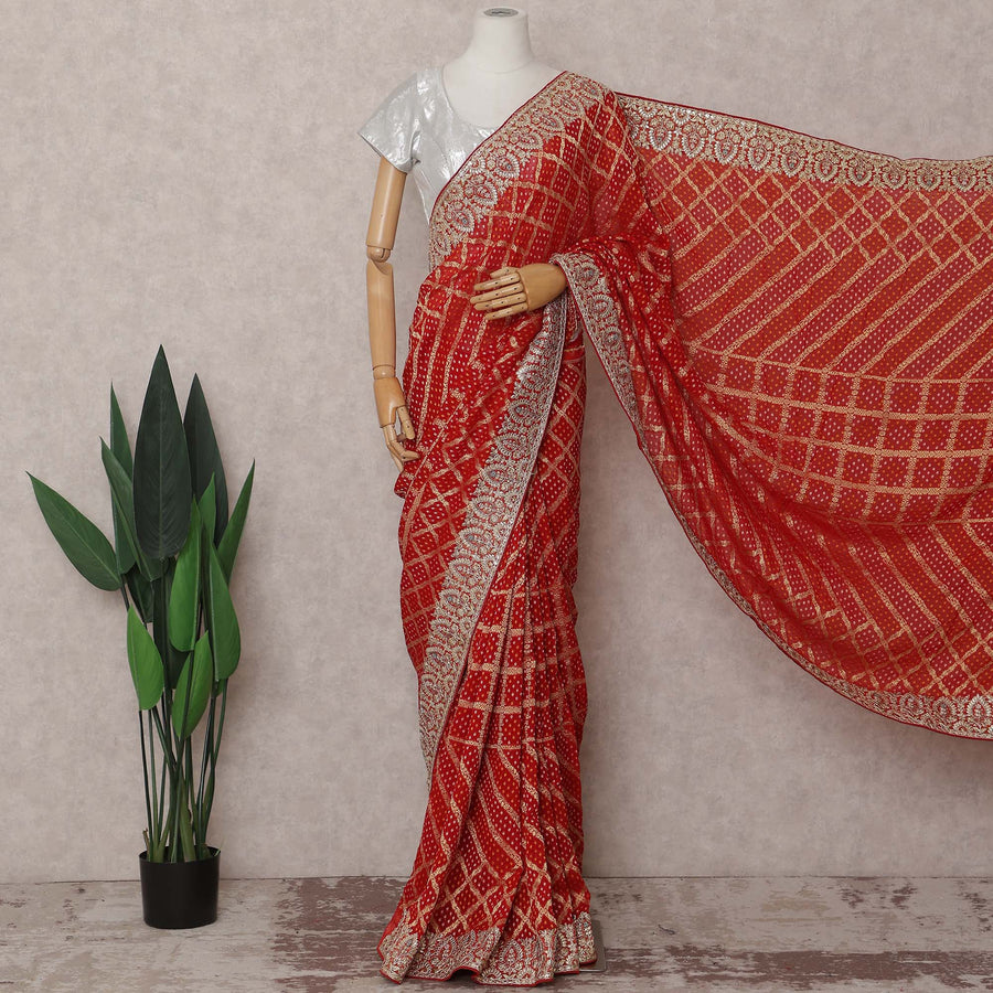 Red Viscose Saree 110cm | Regal