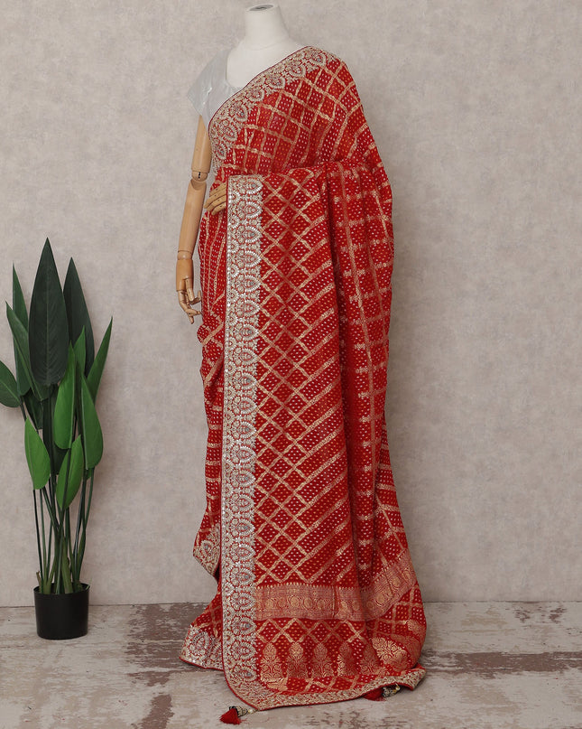 Red Viscose Saree 110cm | Regal