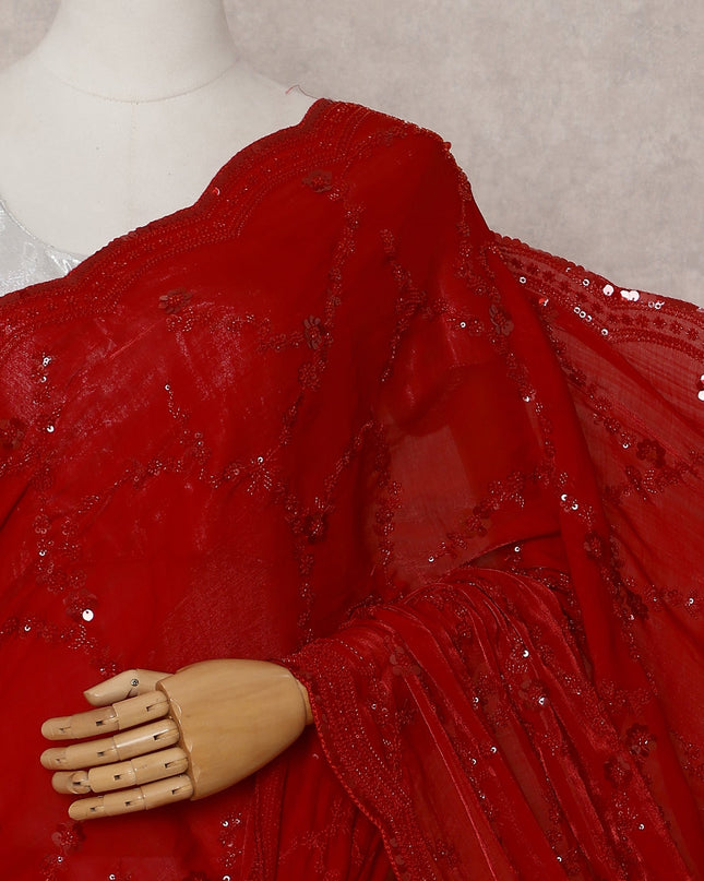 Red Tissue Saree 110cm | Regal