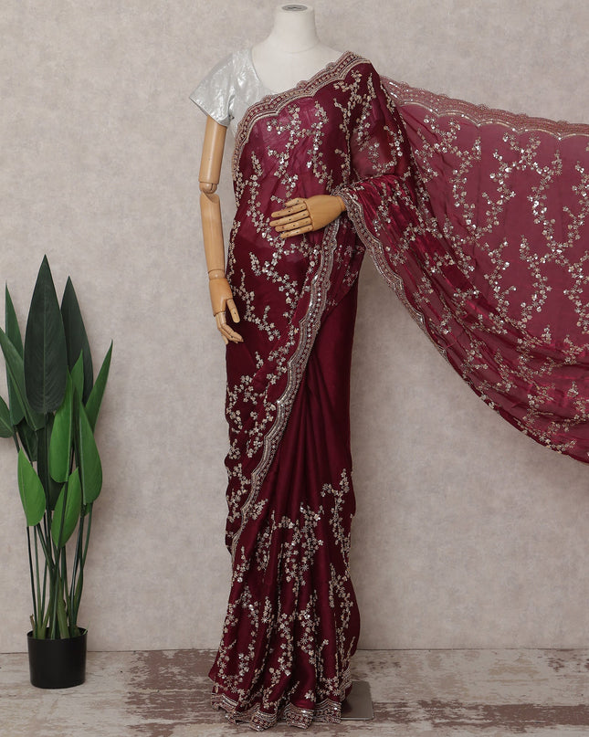 Red Tissue Saree 110cm | Regal