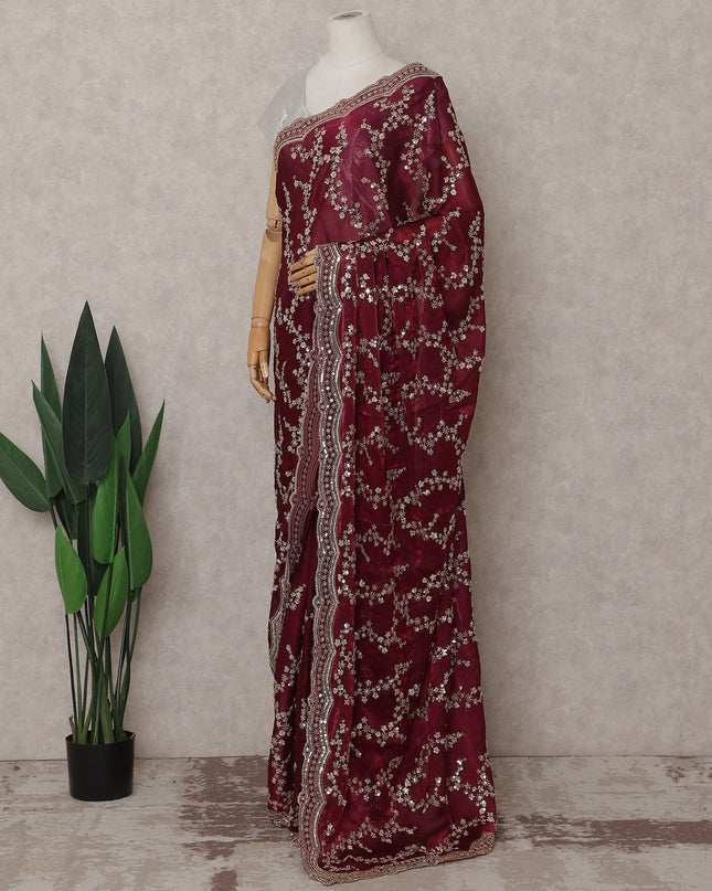 Red Tissue Saree 110cm | Regal