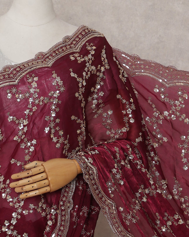 Red Tissue Saree 110cm | Regal