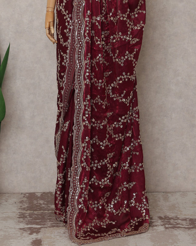 Red Tissue Saree 110cm | Regal