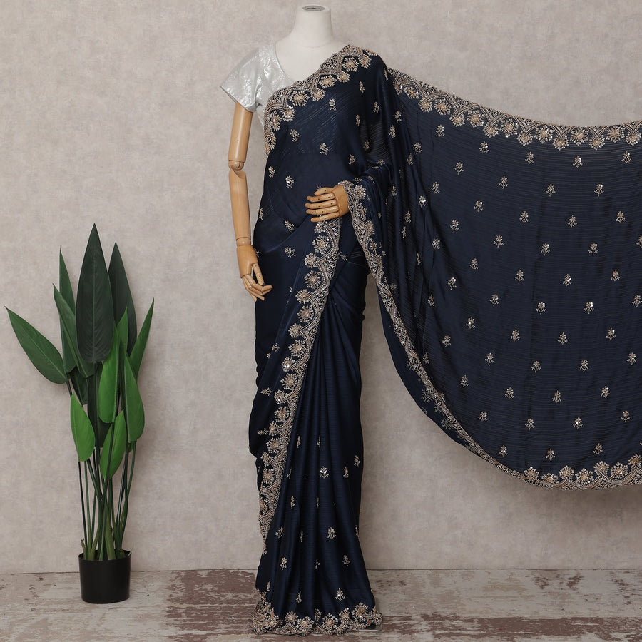 Blue Georgette Saree 110cm | Regal