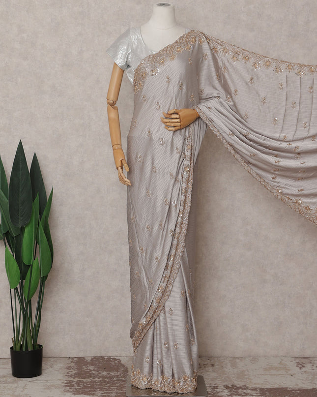 Grey Georgette Saree 110cm | Regal