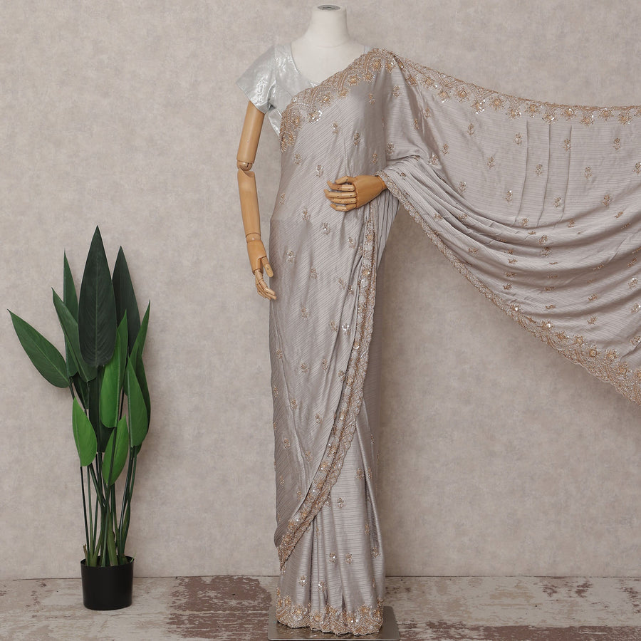 Grey Georgette Saree 110cm | Regal