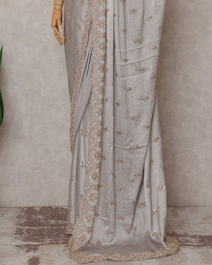 Grey Georgette Saree 110cm | Regal