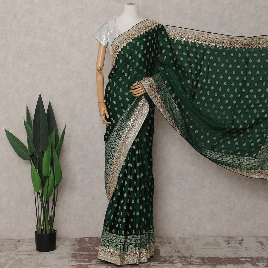 Green Viscose Saree 110cm | Regal