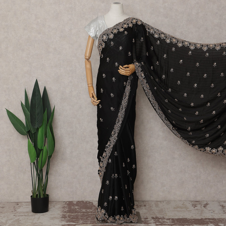 Black Chiffon Saree 110cm | Regal
