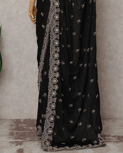 Black Chiffon Saree 110cm | Regal