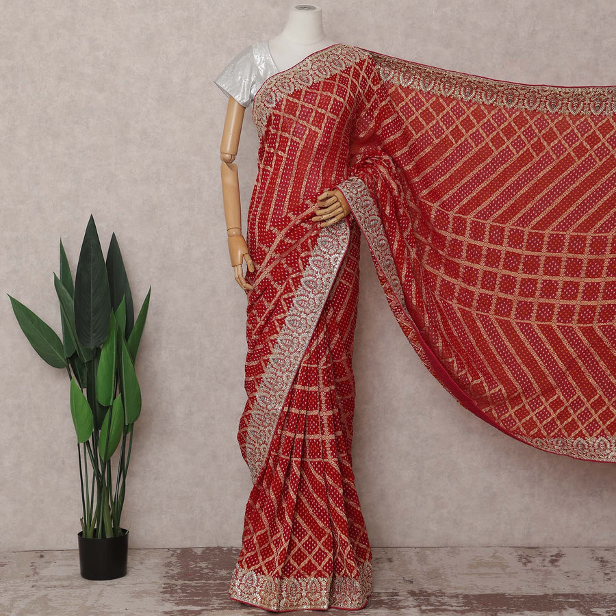 Red Viscose Saree 110cm | Regal