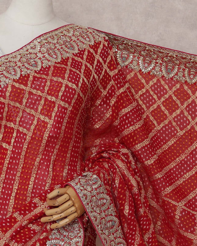 Red Viscose Saree 110cm | Regal