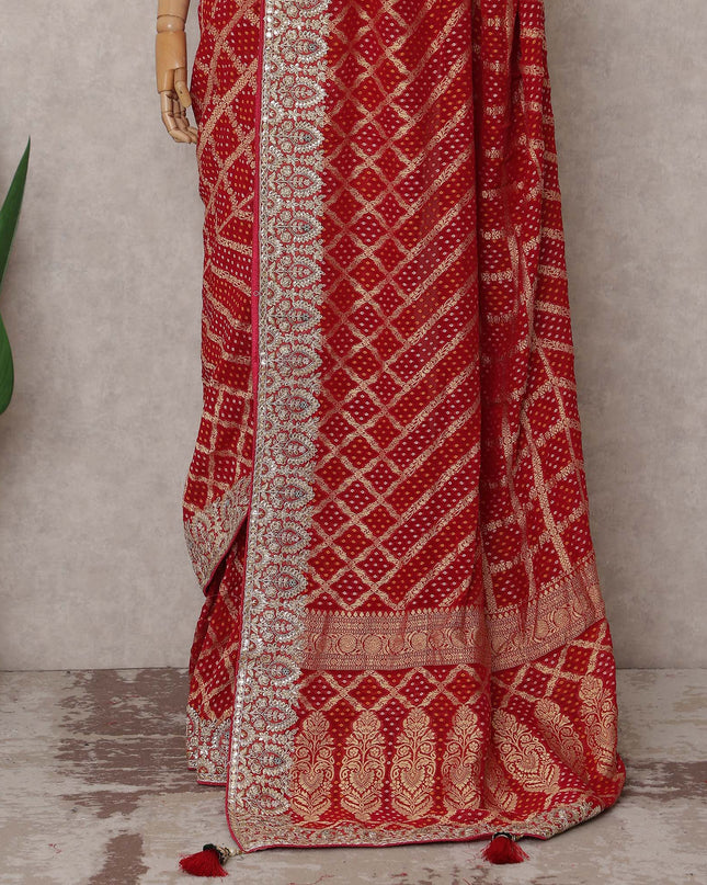 Red Viscose Saree 110cm | Regal