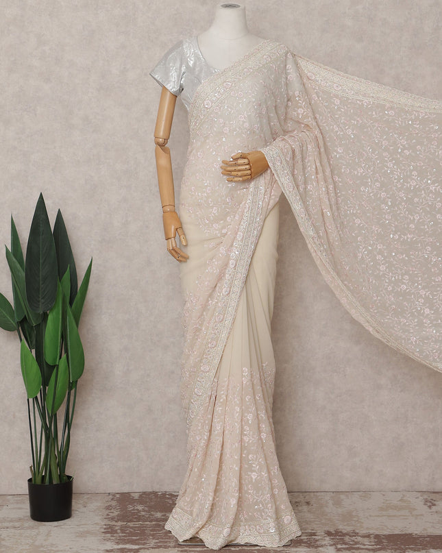 Beige Chiffon Saree 110cm | Regal