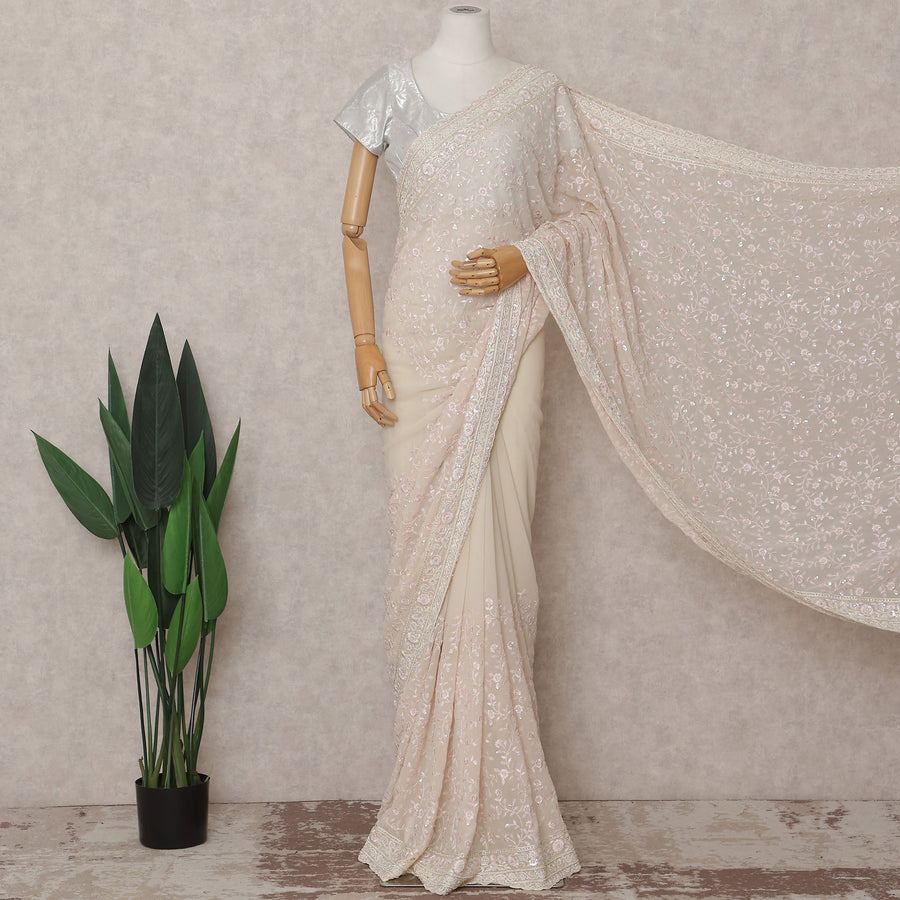 Beige Chiffon Saree 110cm | Regal
